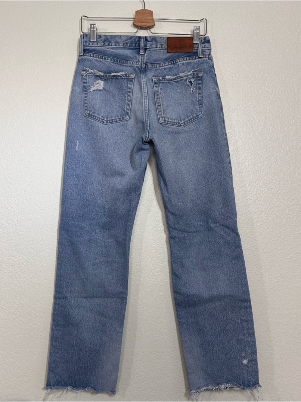 Moussy Vintage Odessa Distressed Wide Straight Leg in Blue Size 26 - Picture 11 of 11
